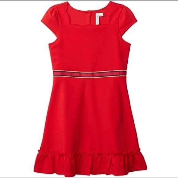 Janie and Jack red ponte flounce dress - Picture 1 of 4